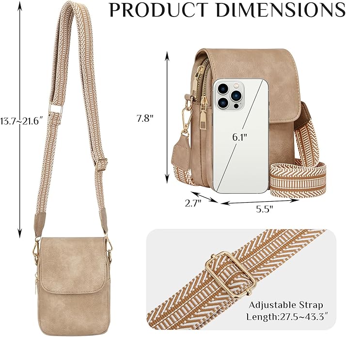 Fashion Small Crossbody Bags for Women Trendy Designer Cell Phone Purses Wallets with Card Holder Anti Theft Travel