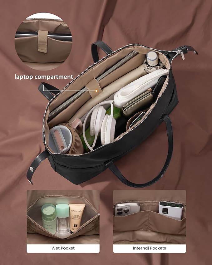 LOVEVOOK Work Tote Bag for Women, 15.6 Inch Laptop Shoulder Bag with Large Cup Holder, Professional Computer Tote Briefcase for Teacher Nurse Office Gym Travel Weekender