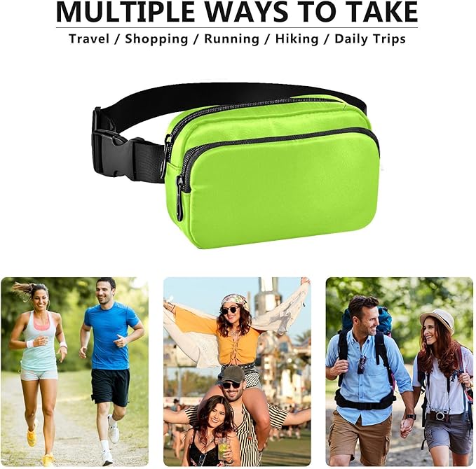 Fanny Pack for Women Men Water Resistant Fashion Waist Packs with Adjustable Strap Belt Bag for Travel Workout Jogging Hiking Green Yellow