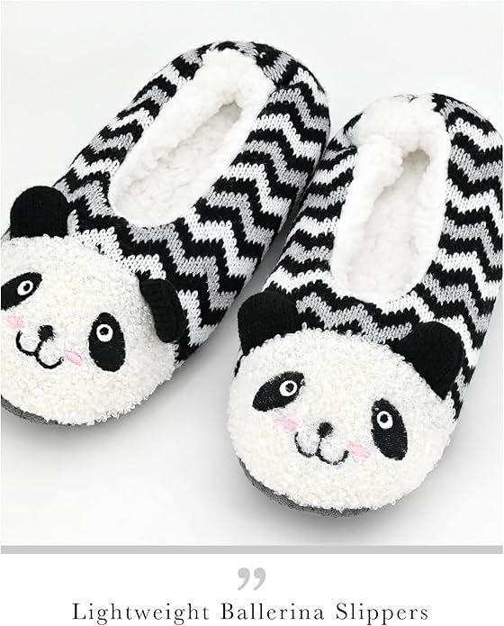 DICUIRD Womens Cute Animal Soft Sole Slipper Socks with Grippers-Fuzzy House Slippers