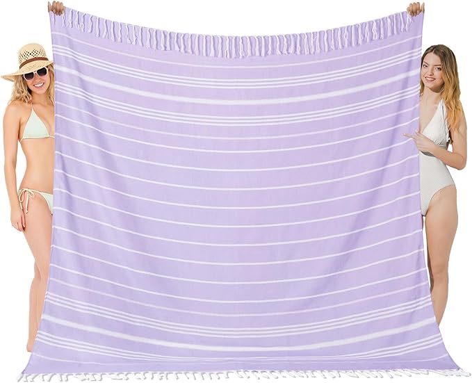 Oversized Turkish Beach Towel Blanket XXL Cotton Sandproof Towels Boho Woven Extra Large Big Sand Free Giant Throw Blankets Huge Quilt XL Picnic Camping Necessities Cloud for Adult Gifts