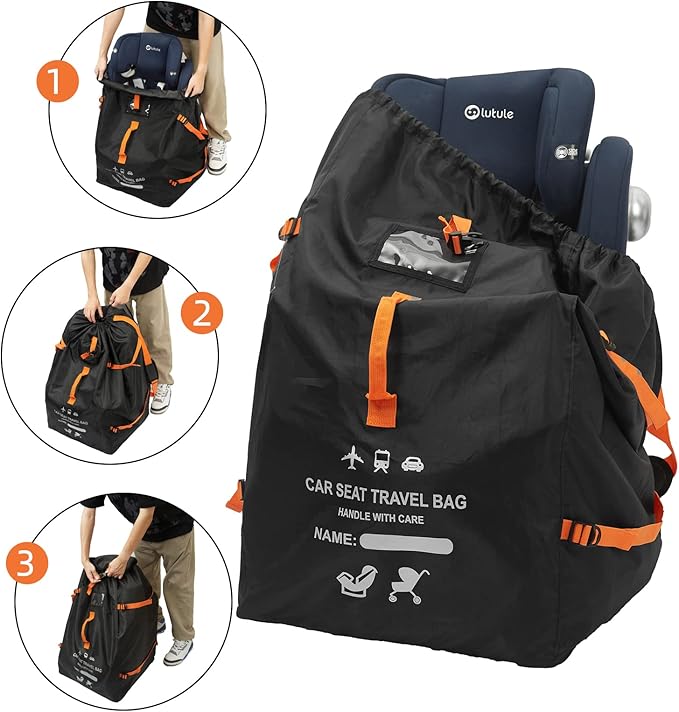 Clearworld Car Seat Travel Bag for Air Travel, Durable Gate Check Bag for Airport,Foldable Baby Stroller Travel Carry Bag, Fits Car Seats, Infant Carriers & Booster,Universal Size