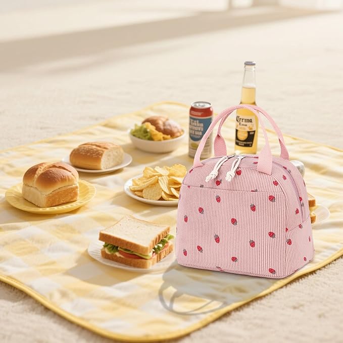 LEDAOU Lunch Box for Women Insulated Lunch Bag Cute Lunchbox Compact Cooler Thermal Reusable Lunch Tote for Work School Picnic Travel