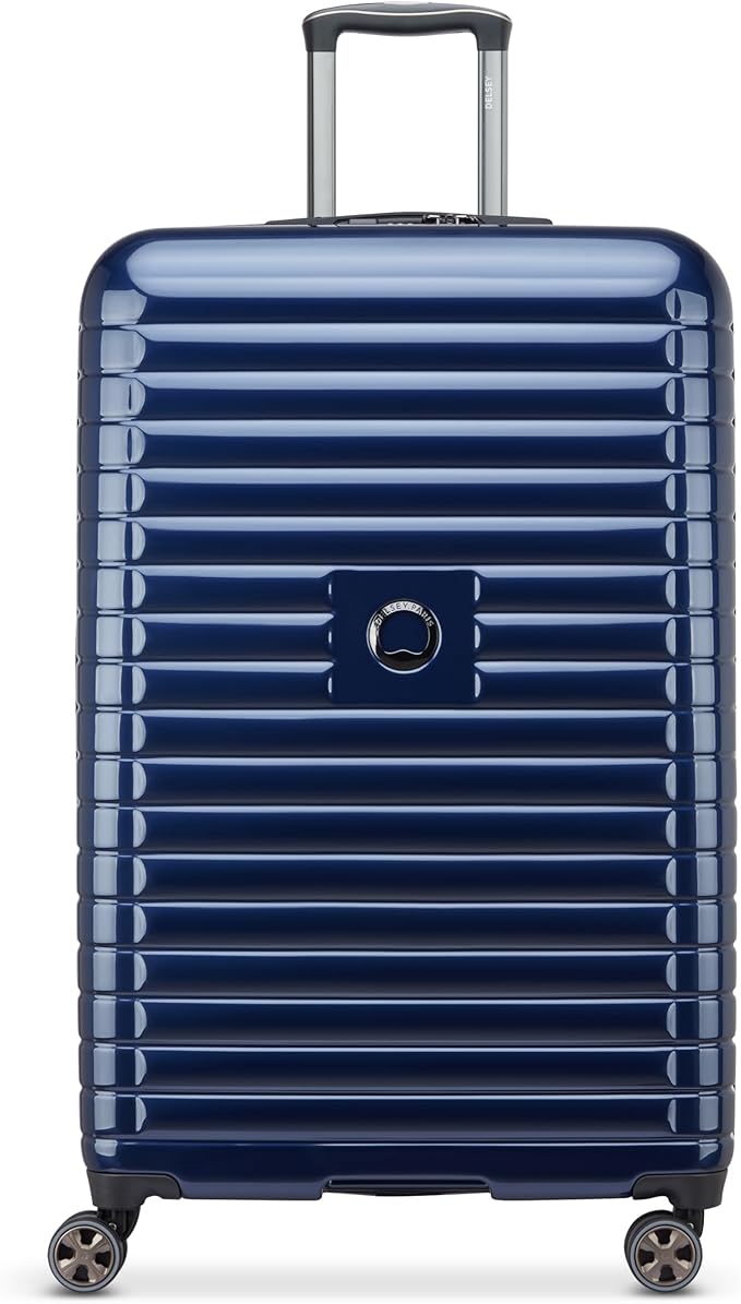 DELSEY PARIS Cruise 3.0 Hardside Expandable Luggage with Spinner Wheels, Deep Sea Navy, Checked-Large 28 Inch