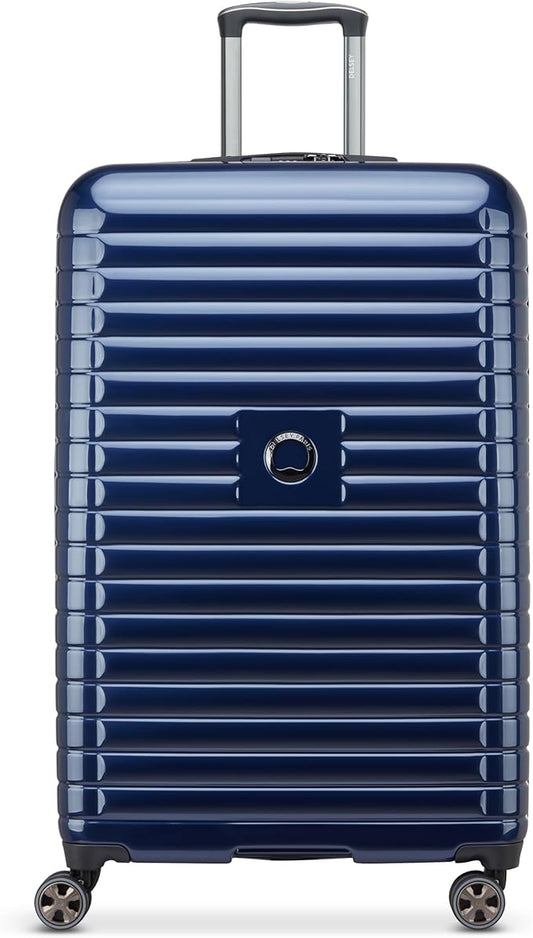 DELSEY PARIS Cruise 3.0 Hardside Expandable Luggage with Spinner Wheels, Deep Sea Navy, Checked-Large 28 Inch