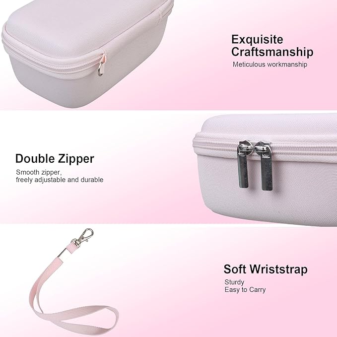 RAIALL Camera Case for Canon PowerShot SX740 HS/ SX730 HS/ SX720 HS/ SX620 HS Digital Camera, Hard Carrying Case Protective Travel Bag, Mesh Pocket for Batteries and USB Cable, Jelly Pink