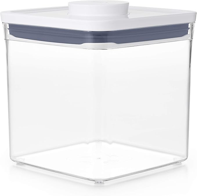 OXO Good Grips 3-PC Small Square Short POP Container Set, White,Grey and OXO Good Grips POP Container - Airtight Food Storage - 2.8 Qt for Rice, Sugar and More