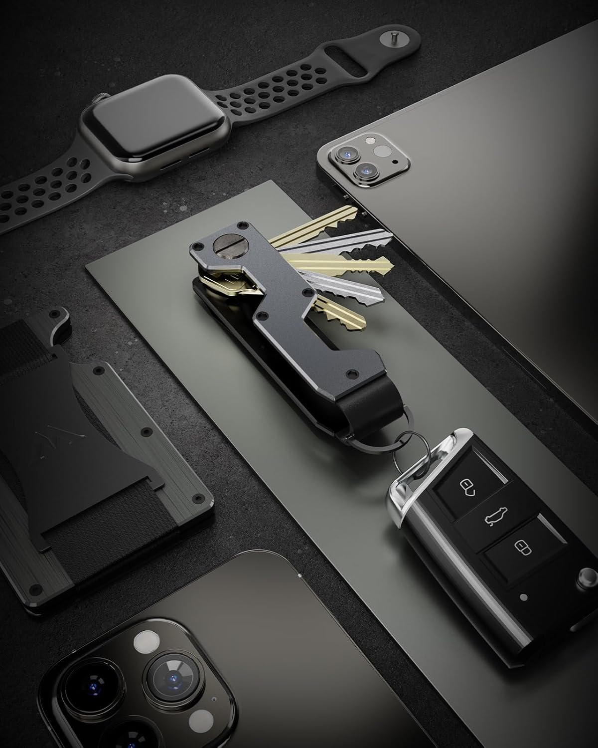 Key Organizer Compact Key Holder Metal Key Chain Minimalist key case key holder for keychain Secures 1-5 Keys