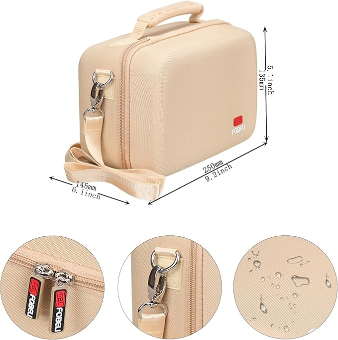 FBLFOBELI EVA Travel Storage Case for Canon EOS Rebel T7 / T8i / T5 / R50 / R100 DSLR Camera with 18-55mm Lens, Camera Protective Waterproof Carrying Bag (Case Only) (Khaki)