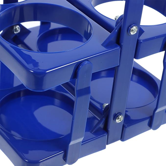 Portable Drink Carrier with Handle,Reusable Blue Beer Bottle Coffee Cup Holder,Beer Bottle Drink Caddy for Delivery,4 Holes Cup Holders for Catering Restaurant Travel Car