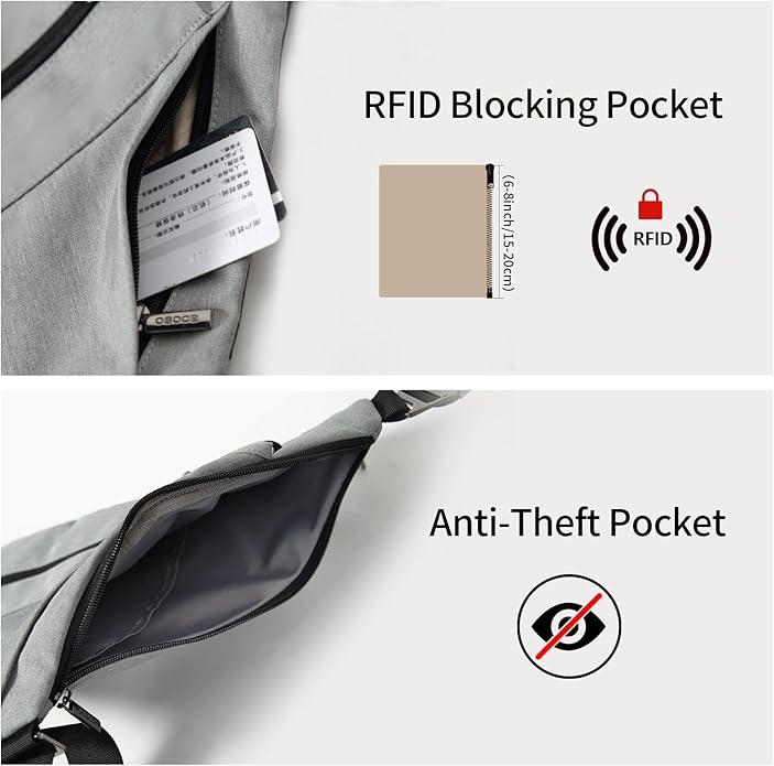 Sling Bag for Men, Anti-Theft Crossbody Chest Pack, Minimalist Daypack with Water Bottle Holder