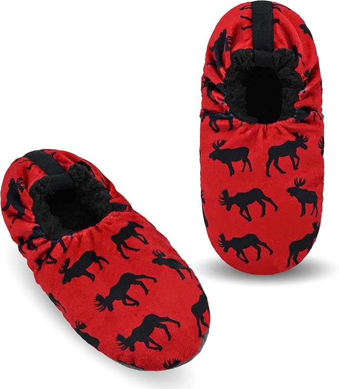 Keyela Mens Slipper Socks With Non Skid Bottoms, Warm Slipper Socks With Grippers For Men, Fuzzy House Slippers