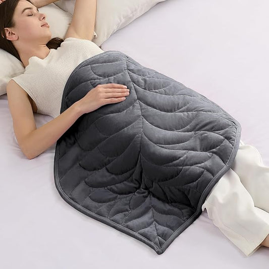 Kaisa Weighted Lap Blanket 5 lbs 23" x 29", Cozy Luxury Crystal Velvet Small Weighted Blanket for Adults, Portable Travel Weighted Blanket for Relaxation, Ideal Gifts for Christmas New Year, Gray