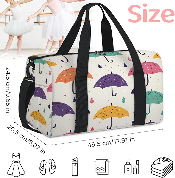 Umbrella Design Travel Duffle Bag for Women Men, Overnight Weekender Bag, Carry on Tote for Sport Gym