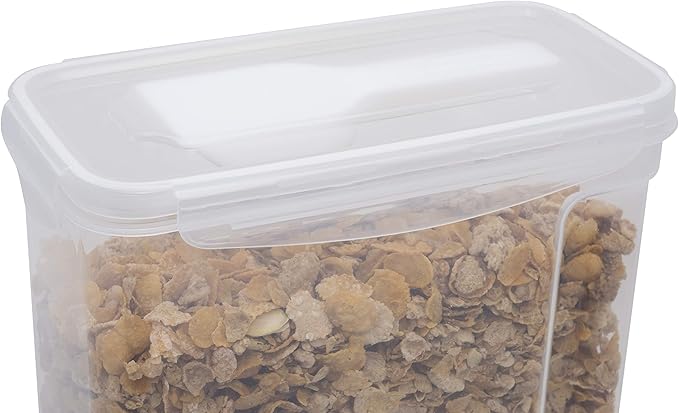 Kitchen Details 2 Pack Cereal Container with Scooper | Medium | Airtight | Food Tin | Keeps Fresh | Kitchen & Pantry Storage Organizers | Clear