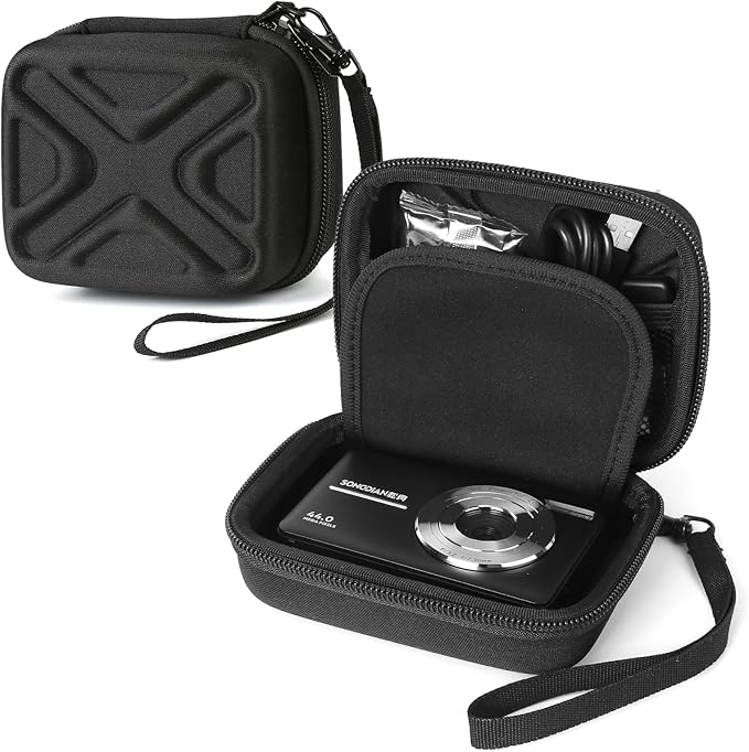 Digital Camera Case for AbergBest 21 Mega Pixels 2.7" LCD Rechargeable HD/Kodak Pixpro/Canon PowerShot ELPH 180/190/Sony DSCW800/DSCW830 Cameras, Travel Carrying Protective Case for Camera- Black