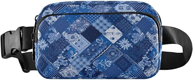 Blue Paisley Bandannas Fanny Pack for Women Men Water Resistant Fashion Waist Packs with Adjustable Strap Belt Bag for Travel Workout Jogging Hiking 21218038