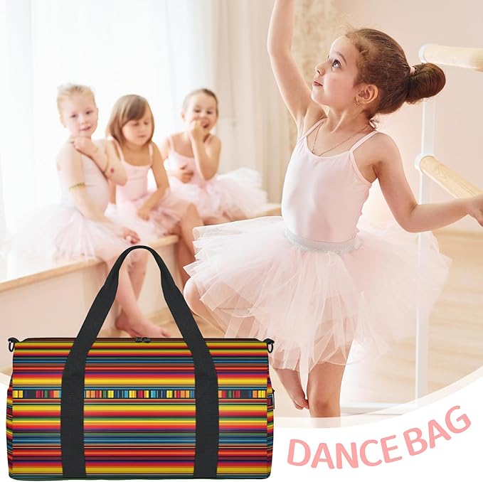 Boho Stripe Geometric Travel Duffle Bag for Women Men, Overnight Weekender Bag, Carry on Tote for Sport Gym
