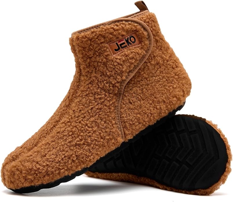UUBARIS Bootie Slippers for Women Men Furry Warm House Sock Shoes For Indoor Outdoor Travel