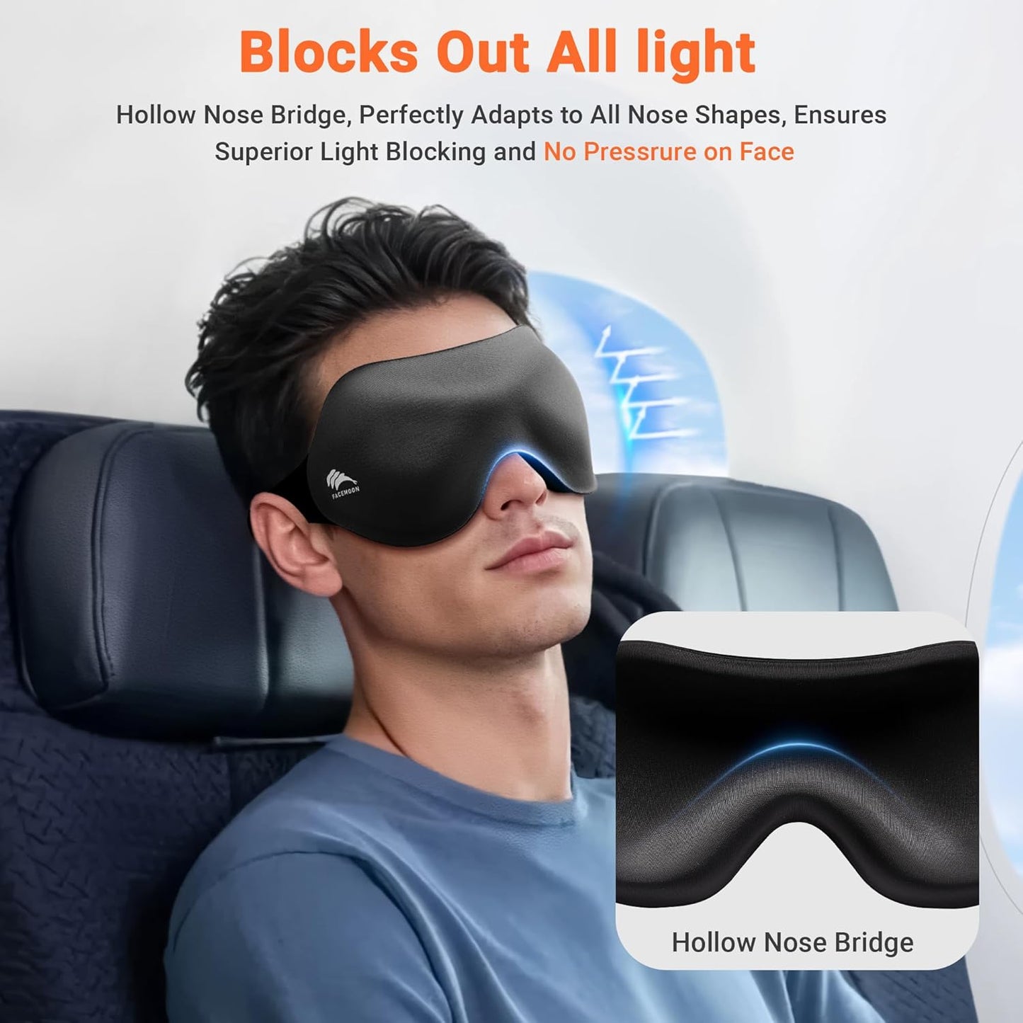 Sleep Eye Mask for Side Sleeper Men Women 3 Pack: 100% Blackout 3D Sleeping Mask - Zero Eye Pressure Eye Cover for Lash Extensions - Soft Eye Mask for Airplane Travel Essentials Night Adjustable Strap