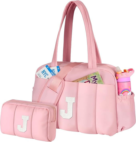 Gift for Kids, Dance Bag for Girls, Weekender Bags for Women，Initial Overnight Bag with Wet Pocket，Personalized Gifts for Women Gym Tote with Makeup Pouch-11 Year Old Girl Birthday Gifts