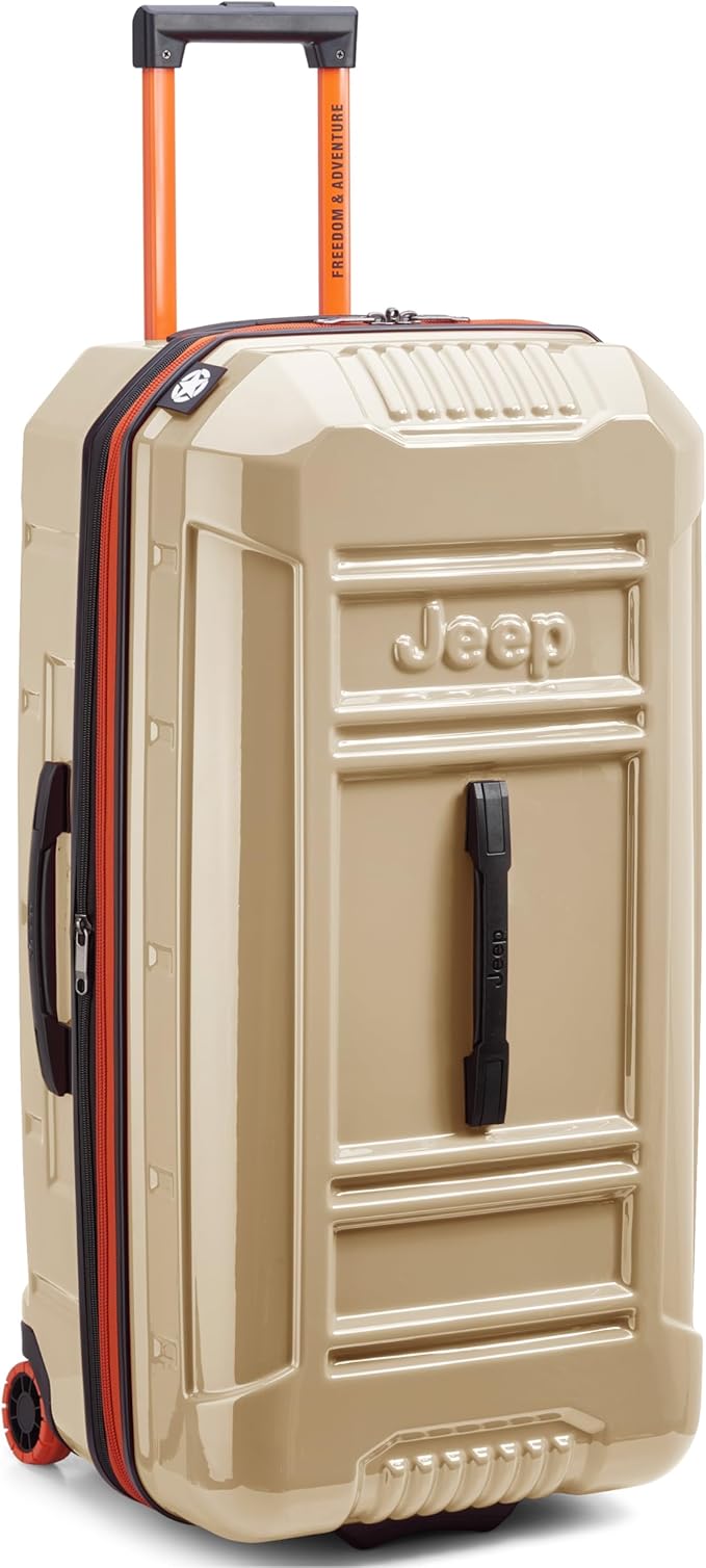 Jeep JH003B Hardside Expandable Luggage with Two Wheels, Warm Sand, Checked-Large 30 Inch