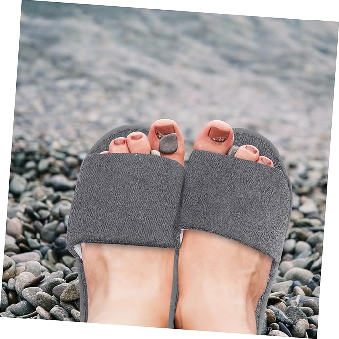 minkissy 2pairs Comfortable Non-slip Travel Slippers for Men and Women Foldable Hotel and Indoor Use Grey for Guests Travelers