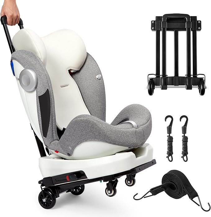 KEDSUM Car Seat Travel Cart, Compact and Lightweight Dolly Cart for Airport, Solid Construction Portable Car Seat Stroller for Airports, Folding Hand Truck Dolly Fit to Infant, Booster