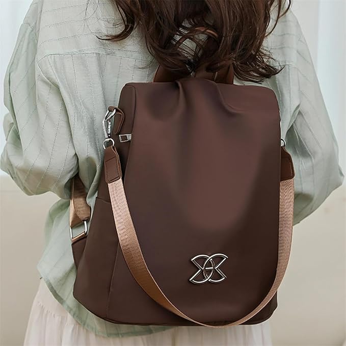 Subscrsidewa Anti-Theft Large Capacity Backpack, 2025 Lightweight Shoulder Bag for Women, Large Capacity travel Safe Backpack (Brown)