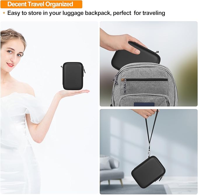 Elonbo Camera Carrying Case for KODAK PIXPRO FZ55 / FZ53 / FZ45 / FZ43 16MP Digital Camera, Vlogging Camera Storage Holder Travel Bag, Mesh Bag Fits Batteries, Cable, Memory Card, Black