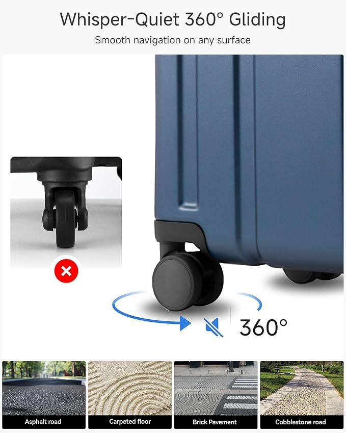 LUGGEX Carry On Luggage 22x14x9 Airline Approved, L2 100% PC Hard Shell Travel Suitcase with Smooth Spinner Wheels, TSA Lock (EX-Core, Silver, 20 Inch, 40L)