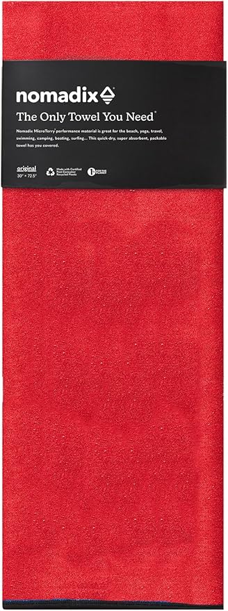 Nomadix Original Towel - Perfect for Beach, Pool, Travel, Camping, Yoga, Scuba - Made with Recycled Materials - Super Absorbent - Sand Resistant - Dive Flag - 72.5x30