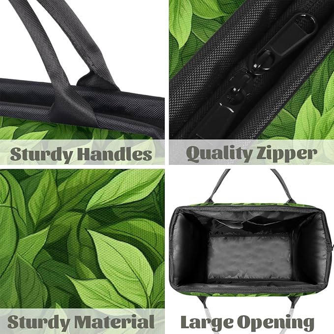 Spring Green Leaves Overnight Weekender Bags for Women Men, Waterproof Travel Carry On Duffel Bag, Lightweight Sports Gym Bag for Fitness, Workout, Travel