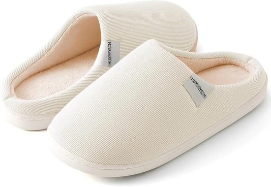 HUXMEYSON Slippers for Women, Womens Slippers Indoor Outdoor with Memory Foam, Cozy & Warm House Slippers for Woman with Anti-Slip Rubber Sole