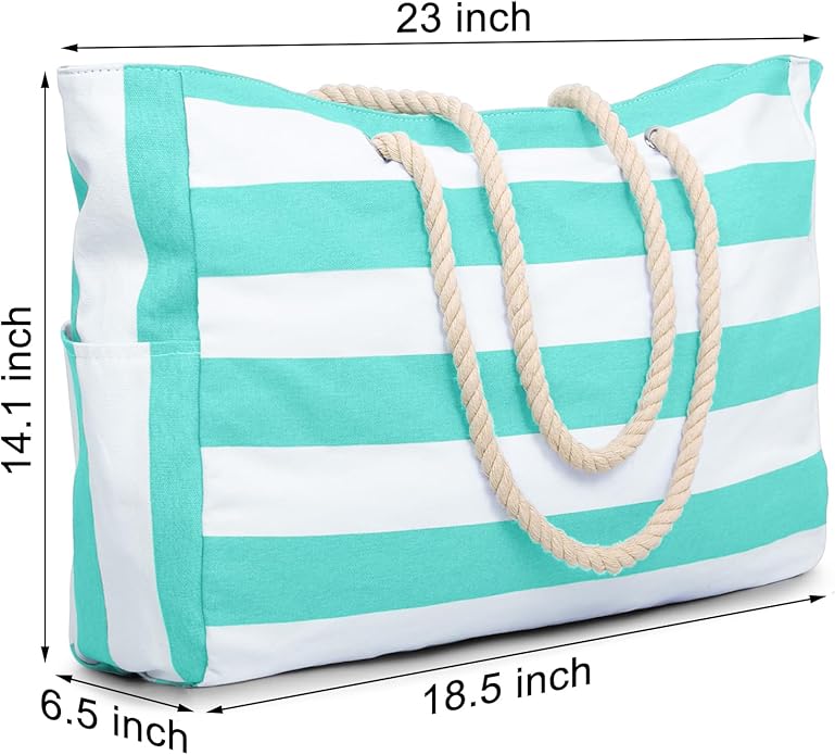 Becokan Beach Bags for Women Large Waterproof Beach Tote Bag Zipper Beach Bags Waterproof Sandproof Swim Pool Bag Large Tote
