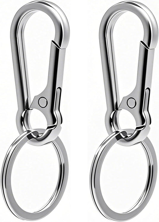 Keychain Keyring Set for Men Women Classic Metal Home Car Key Holder Organizer Portable Carabiner Clip Accessories 2PCS