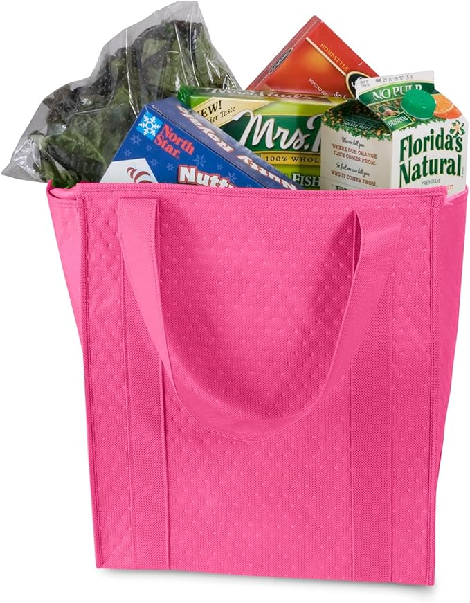 Mediz Hannah Direct Large Capacity Heavy Duty Insulated Smart Shopping Bag - Strong Reusable Grocery Tote 2 Pack