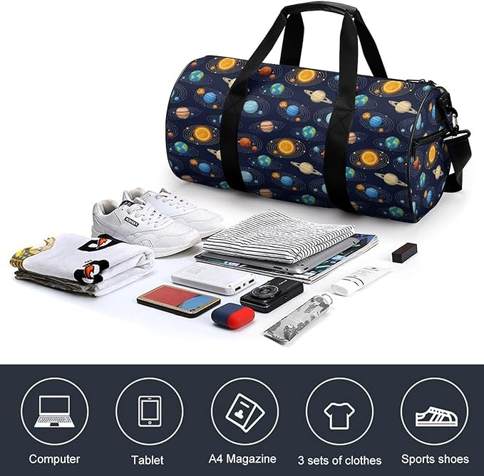 Overnight Weekender Travel Bag Planet Gym Sports Travel Workout Bag Basketball Football Weekender Bags