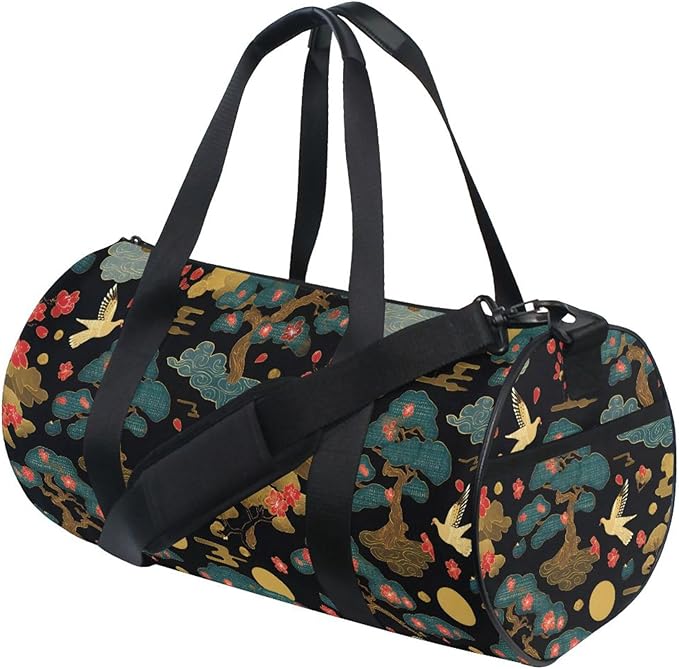 MNSRUU Sports Duffel Bags, Birds Tree Athletic Gym Bag Overnight Workout Travel Tote Luggage for Men Women Yoga