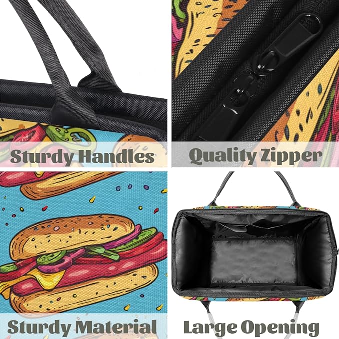 Hot Dog Print Overnight Weekender Bag for Women Men Travel Duffel Bags Waterproof Luggage Carry on Sports Yoga Gym Bag