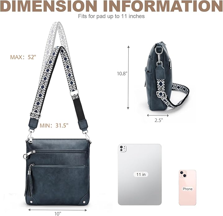 Anti Theft Crossbody Purses for Women RFID Blocking Crossbody Bags, Travel Shoulder Purse with Built-in Wallet