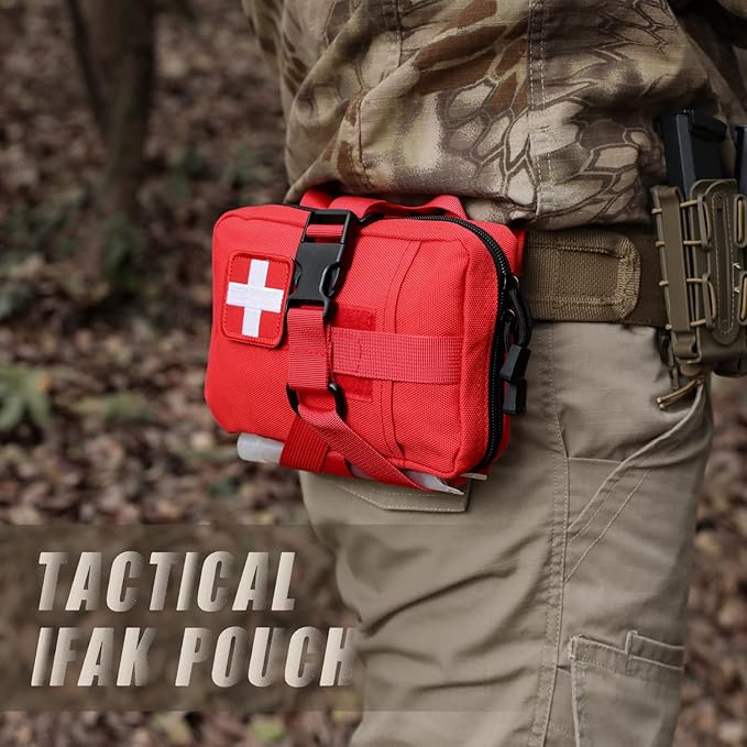 LIVANS Tactical IFAK Pouch, Rip Away Molle First Aid Bag Tear-Away Medical Pouch Emergency EMT Bag for Travel Outdoor Hiking(Pouch Only, First Aid Kits NOT Included)