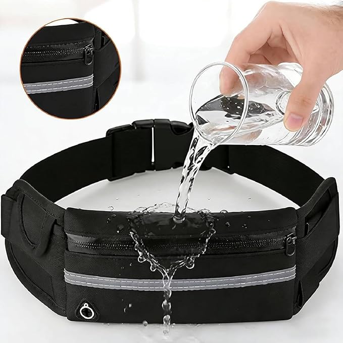Anti-Theft Invisible Waist Bag, Multifunctional Outdoor Sports Waist Bag with Water Bottle Strap, Lightweight and Waterproof Money Belt (Blue)