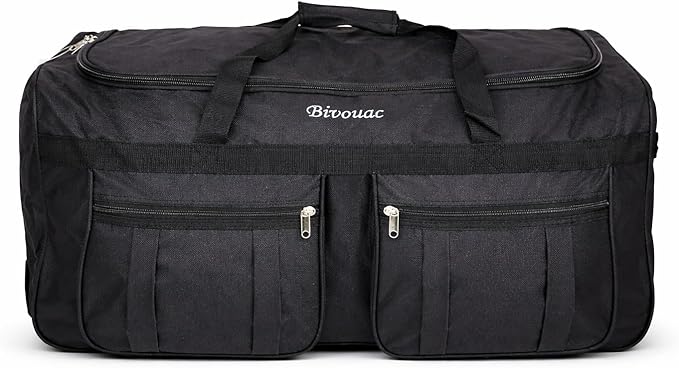 36-Inch XL Rolling Duffel Bag with Wheels - Ideal Travel Bag for Travel, Sports, Hockey, and Cargo Outdoor Hockey Bag - Convenient and Spacious Gym Bag (Black)