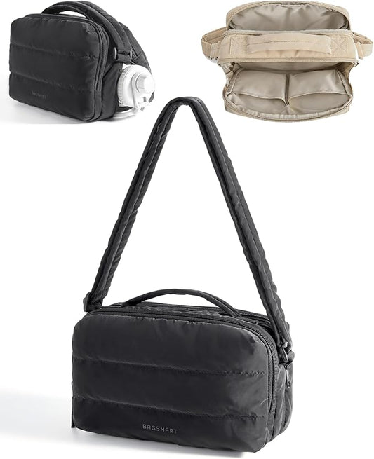 BAGSMART Lightweight Crossbody Bags for Women, Quilted Puffer Shoulder HandBags with Adjustable Strap for Travel