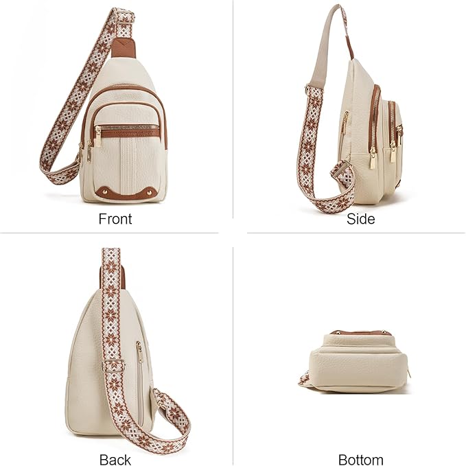 GAEKEAO Sling Bag for Women Crossbody Bags Fanny Pack Vegan Leather Chest Bag Travel Shoulder Belt Purse Backpack Gifts
