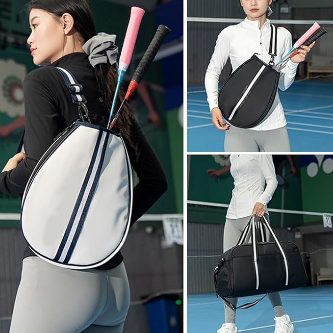 Pickleballs Toted Bag for Women Men with Paddle Cover Pocket Adjustable Shoulder Strap Duffle Large Sports Gym Bags Duffle for Travel