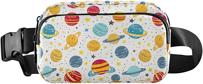 Kawaii Planets Stars Universe Fanny Pack for Women Men Water Resistant Fashion Waist Packs with Adjustable Strap Belt Bag for Travel Workout Jogging Hiking 21219355