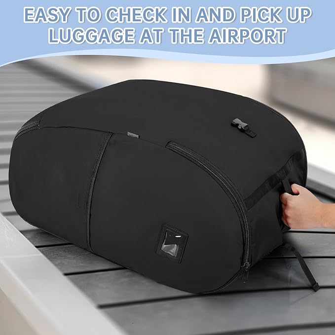 Padded Car Seat Travel Bag Compatible with Doona, Infant Car Seat Travel Bag, Foldable Car Seat Stroller Gate Check Bag for Airplane (Midnight Black)
