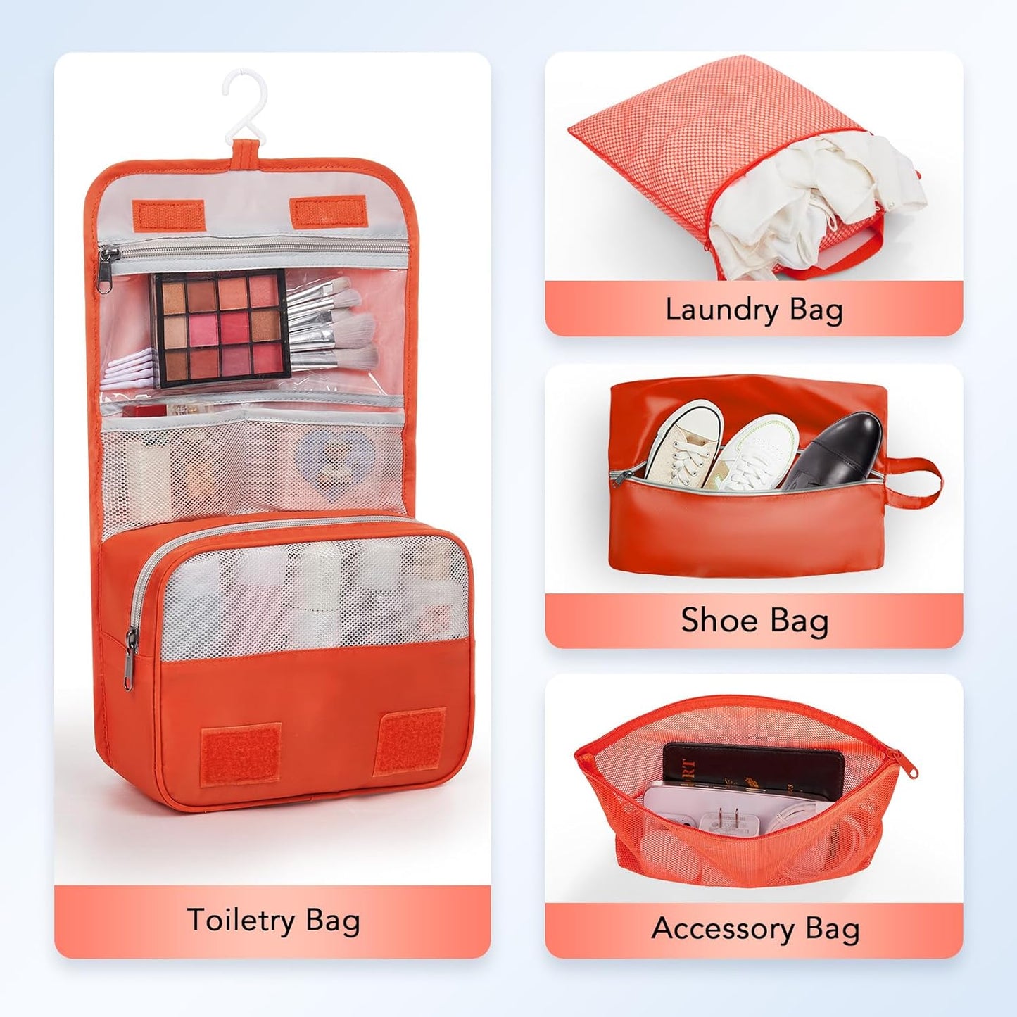 10 Set Compression Packing Cubes for Travel Essentials,Compressible Expandable Packing Cubes for Suitcase,OlarHike Luggage Organizer Bags for Travel,Handy Helper for Organizing Clothes(Orange)